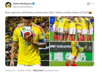 El mensaje llenó de esperanza a los hinchas - crédito James Rodríguez / X