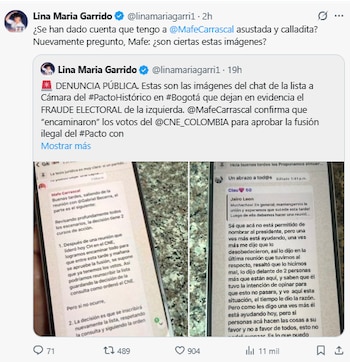 Lina Garrido criticó a María