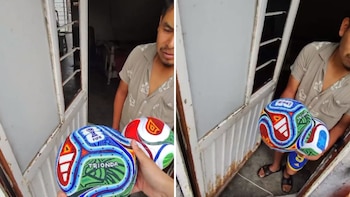 Joven de Monterrey conquista redes con balón hecho con arte huichol para el Mundial 2026