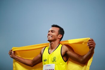 Lima, Monday August 26, 2019 - Buinder Bermudez from Colombia competes in the Men's Para Athletics 400m T12 Final at the Villa Deportiva Nacional - VIDENA at the Parapan American Games Lima 2019.
Copyright Hector Vivas / Lima 2019
Mandatory credits: Lima 2019
** NO SALES ** NO ARCHIVES **