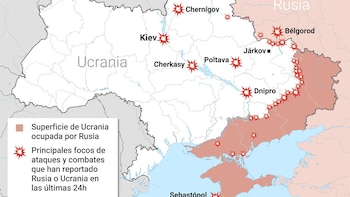 Mapa del estado de la guerra en Ucrania