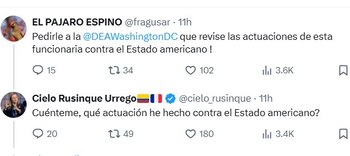 Cielo Rusinque discute con un usuario de X por su publicación sobre Pegasus - crédito @cielo_rusinque