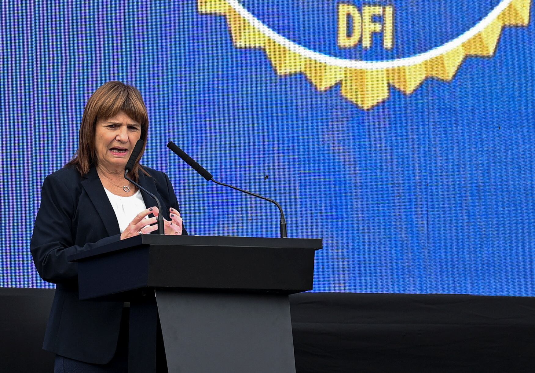 Patricia Bullrich habla durante una conferencia de prensa (Foto: Reuters / Martin Cossarini)