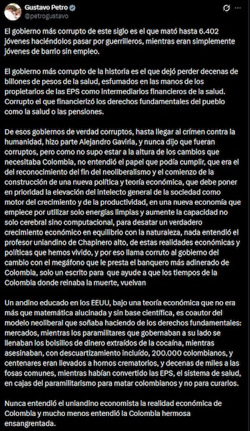 Petro defendió su administración y