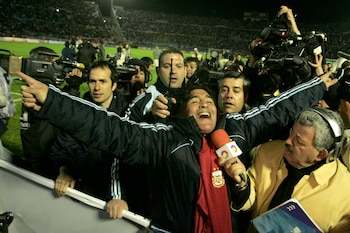 Festejando en Montevideo tras un Argentina-Uruguay