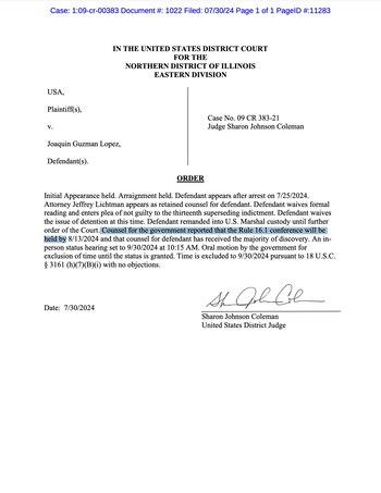 Audiencia Joaquín Guzmán López