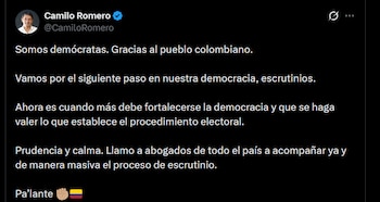Camilo Romero - crédito @CamiloRomero/X