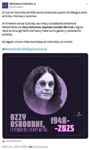 Distintas figuras del entretenimiento y hasta del Gobierno recordaron a Ozzy Osbourne a través de las redes sociales - crédito redes sociales