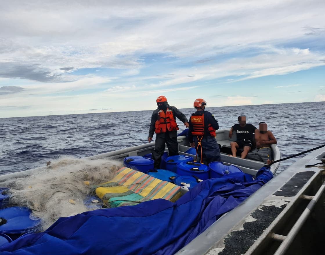 El operativo contó con la coordinación entre la Armada de Colombia, la Policía Nacional y el Comando Sur de Estados Unidos - crédito prensa Armada de Colombia
