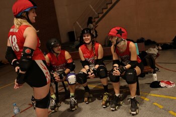 Patinadoras del equipo de roller