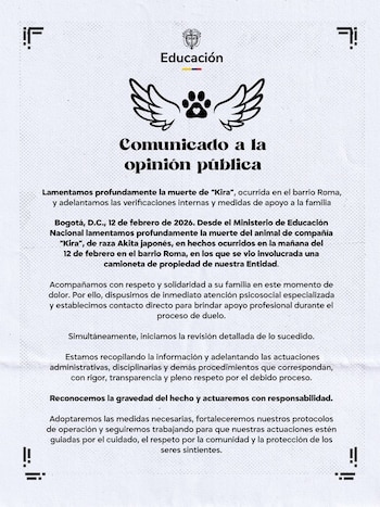 Comunicado oficial del Ministerio de