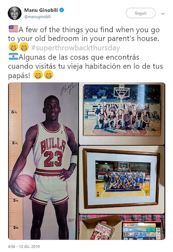 El recuerdo de Manu Ginóbili en la habitación de la casa de sus padres (@manuginobili)