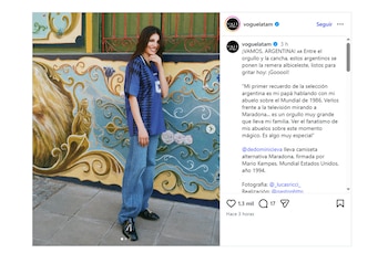 El editorial de Vogue reunió recuerdos del Mundial 1986, Italia 90, Japón 2002 y los festejos en el Obelisco para mostrar al fútbol como puente entre generaciones