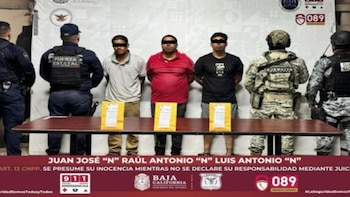 Detienen a tres hombres ligados