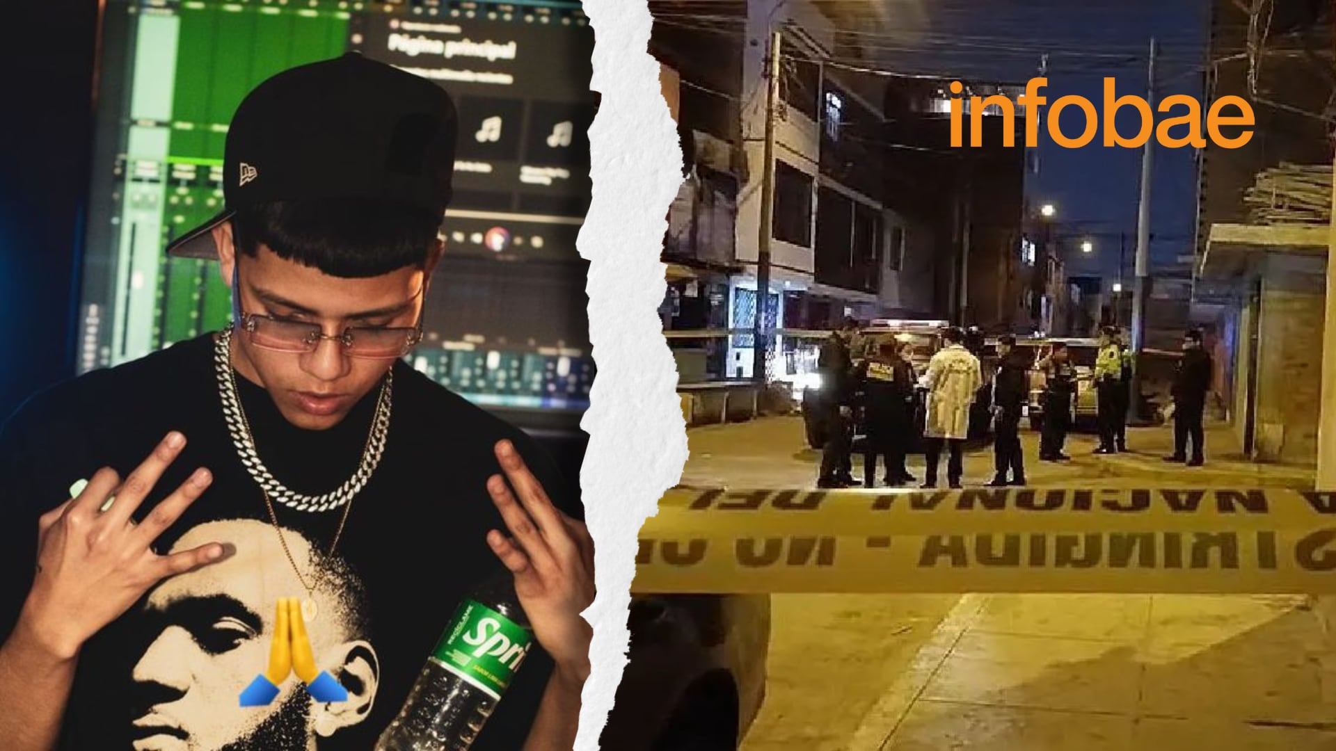 El cantante Roberto Fargue (20), conocido como Yerzy, fue asesinado por desconocidos en el Callao. (Foto: Composición - Infobae/Renato Silva/RPP/Angela Espejo)