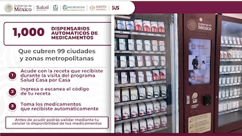 Infografía promocional con logotipos oficiales, un enlace web y pantallas de computadora y teléfono con mapas de México