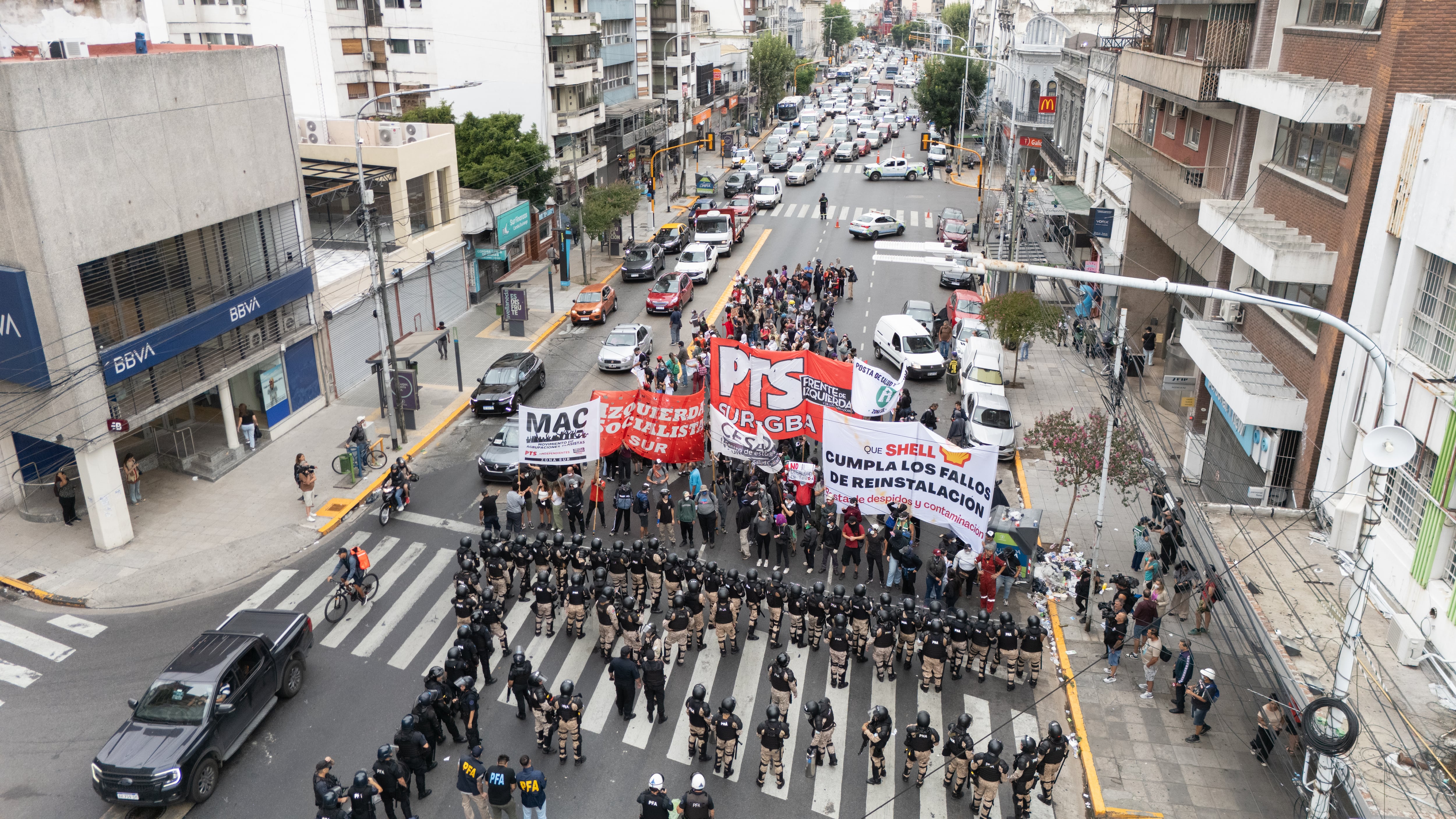 Una de las movilizaciones que se generaron en medio del paro nacional convocado por la CGT (Foto: Jaime Olivos)