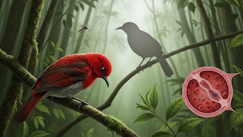 Un brote de malaria aviar