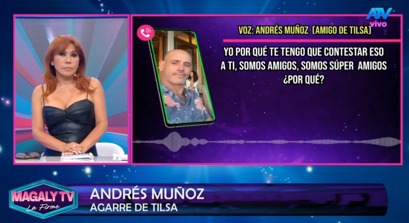 Tilsa Lozano y misterioso acompañante son captados ‘chapando’, pero él marca distancia. Captura: Magaly TV La Firme.