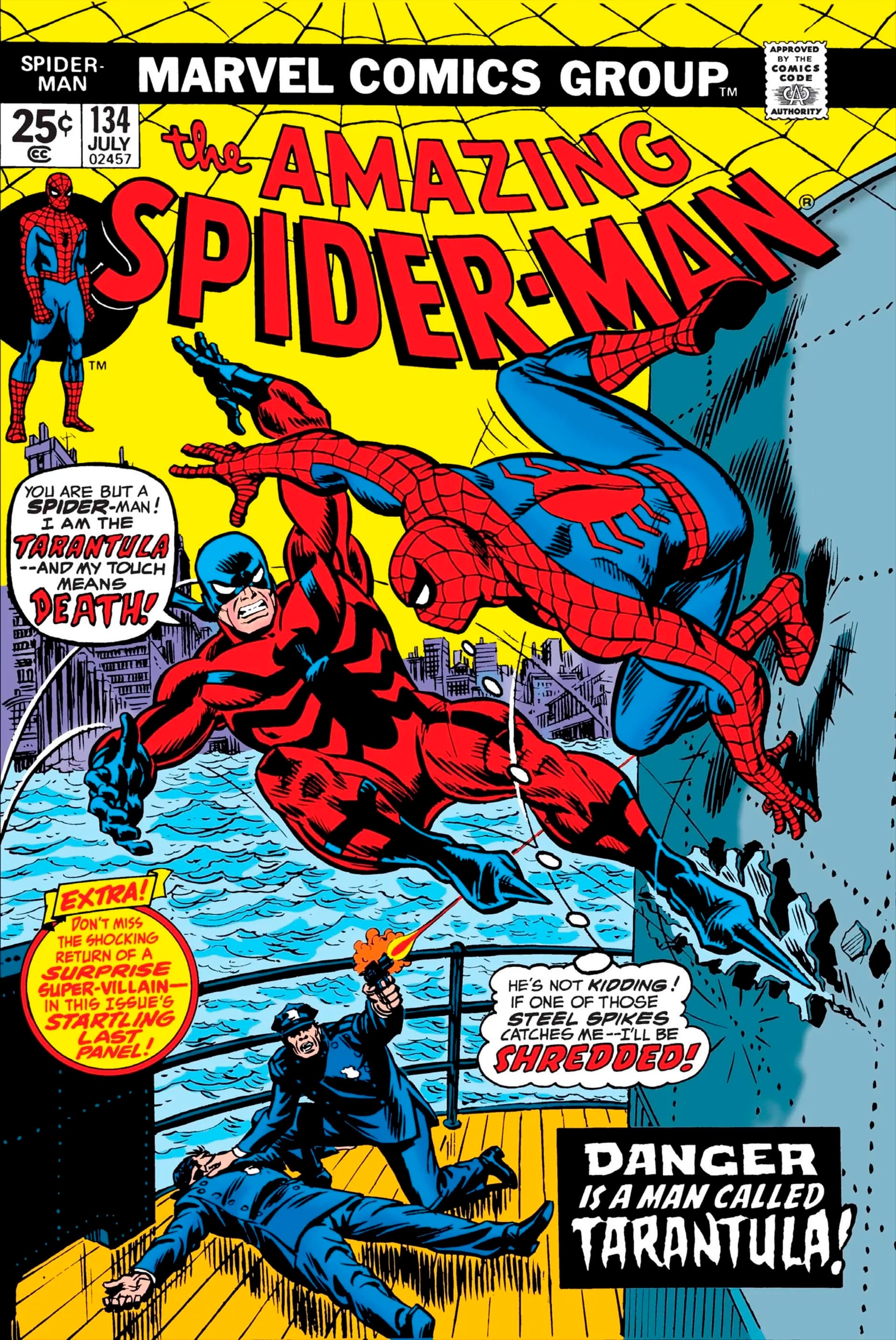 Amazing Spider-Man #134 introdujo en 1974 a Anton Rodriguez, el primer Tarantula de la historia de Marvel