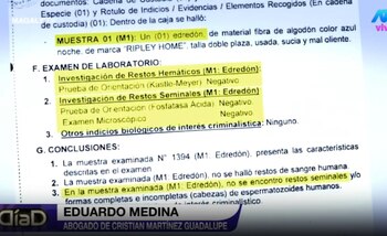 Exámenes forenses refutan la acusación