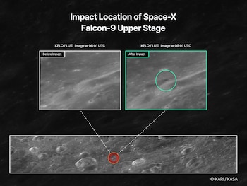 Antes y despues cohete spacex luna