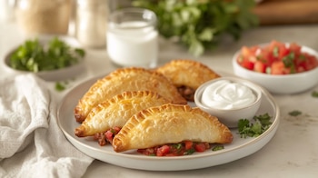 Empanadas de chorizo, comida mexicana tradicional, masa dorada, relleno de chorizo, receta casera, bocadillos mexicanos, empanadas calientes - (Imagen Ilustrativa Infobae)