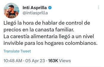 Polémica porque Inti Asprilla propuso