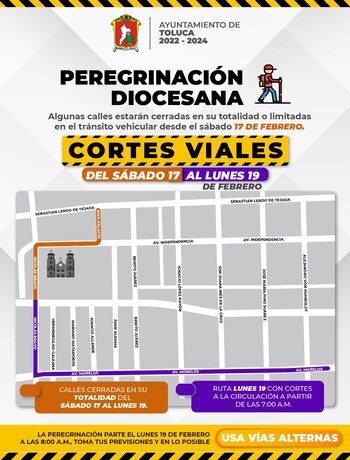 Algunas calles se cerrarán del 17 al 19 de febrero