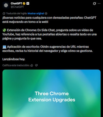ChatGTP planea conectarse con Google Chrome como una extensión.
