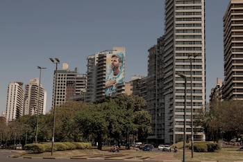 Un mural del gran futbolista