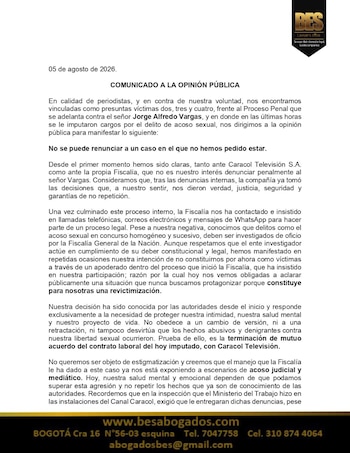 Las presuntas víctimas del caso Jorge Alfredo Vargas aclaran que no se retractan de sus denuncias internas - crédito @DIEGOAL36671102/X