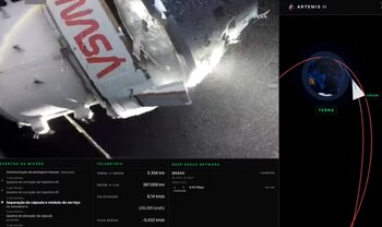 Momento exacto de la separación del módulo de servicio de la cápsula de la NASA.