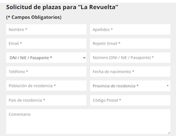 Formulario para asistir de público