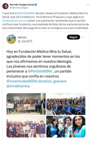 Germán Vargas Lleras insinuó que