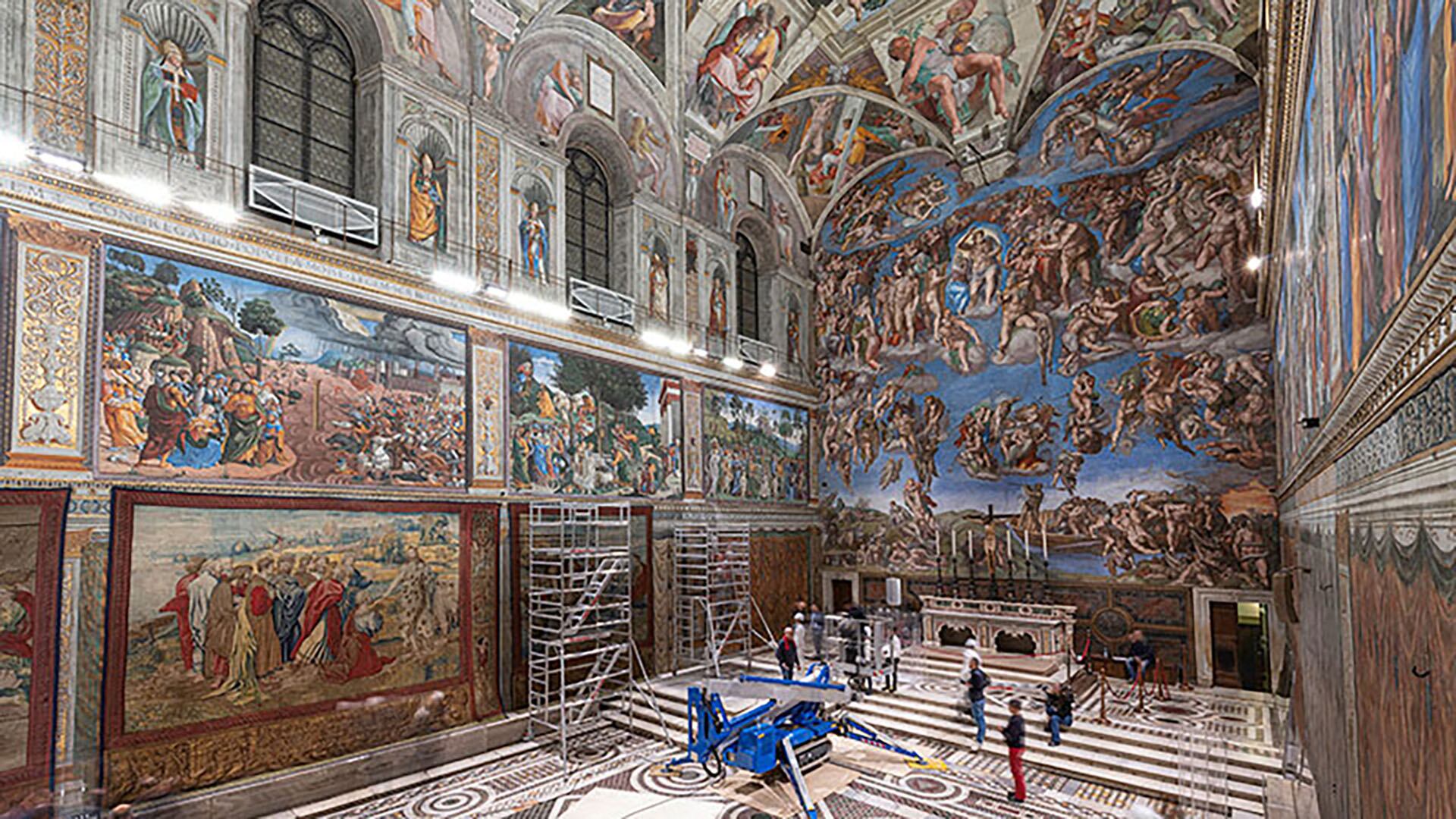 Los dibujos a escala de Michelangelo definían los detalles previos al trabajo en fresco (REUTERS)