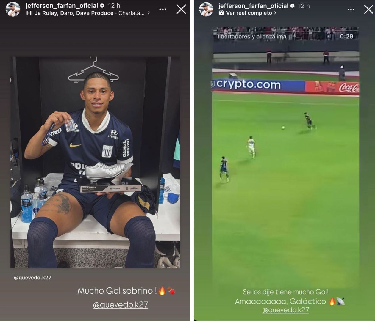 Reacción de Jefferson Farfán tras golazo de Kevin Quevedo en empate Alianza Lima vs Sao Paulo por Copa Libertadores 2025