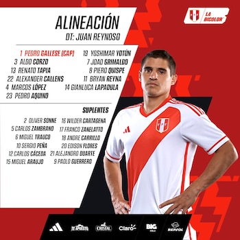 Alineación confirmada de Perú en