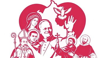 Papa León XIV en Perú: ¿Quiénes son los cinco santos que aparecen en logotipo oficial?