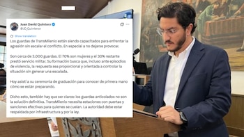 Juan David Quintero asistió a la graduación de los guardias anticolados - crédito @JD_Quinteror/X - Concejo de Bogotá