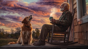 Un perro aullando junto a