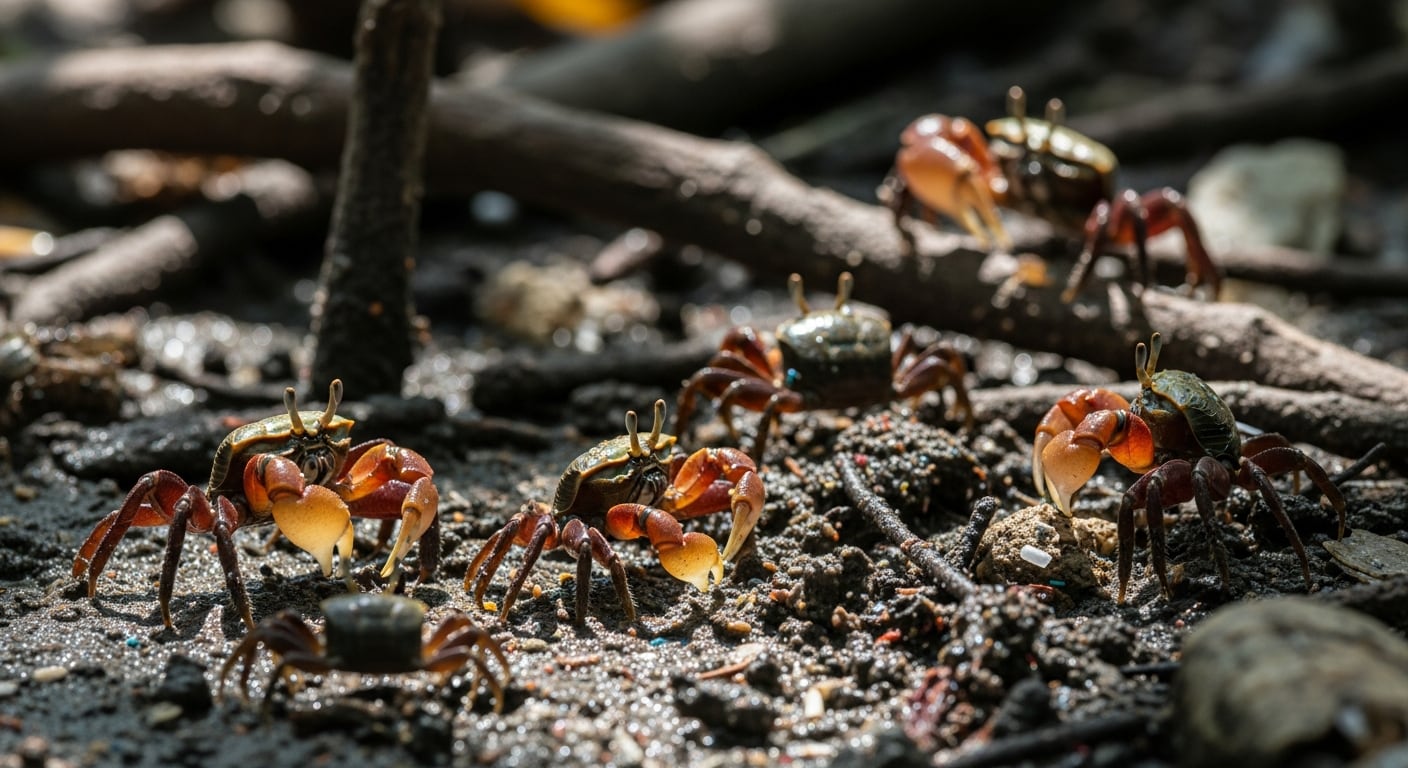 Las hembras de cangrejo violinista presentan mayor cantidad de fragmentos de microplásticos que los machos, según el estudio científico (Imagen Ilustrativa Infobae)