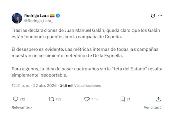 Rodrigo Lara y sus señalamientos a Juan Manuel Galán