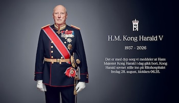 Web de la Casa Real de Noruega tras la muerte del rey Haland V.