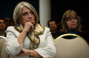 En la foto, la ministra
