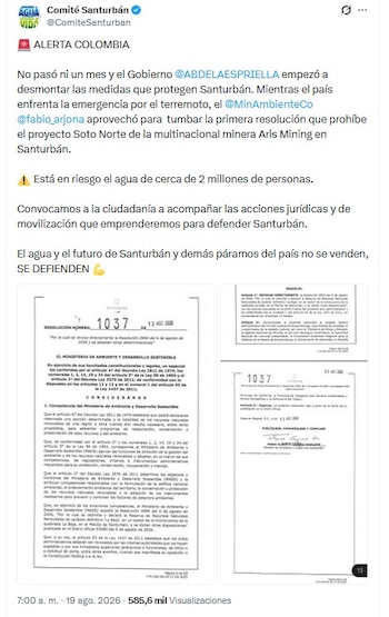 crédito @ComiteSanturban/X