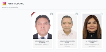 Lista de vicepresidentes en Perú 2026: estos son los acompañantes de cada candidato: Captura: ONPE.