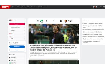 El encabezado de ESPN Colombia