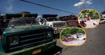 Los afectados tuvieron que resguardarse a contados metros de donde permanecían los automotores para no ser alcanzados por la corriente - crédito Colprensa, @ColombiaOscura/X