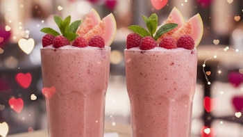 Licuado rosa de guayaba y